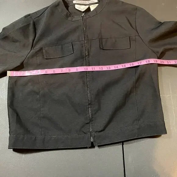 Vintage Kathie Lee Collection Womens Medium 8/10 Black Jacket Full Zip Business - Picture 4 of 6